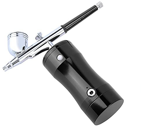Painting Airbrush Kit, Portable Airbrush Compressor, Stainless Steel Spray Gun Set with Air Pump and Cleaning Tool Handheld High Precision Spray Gun for Cake Decorating/Model Coloring/Nail Art(#1)