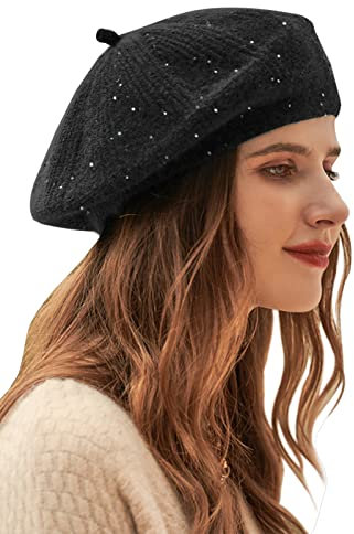 Wantonfy Damen Barett Mütze Winter Baskenmütze Fischerhut Kunstpelz Bucket Cap Warme Mütze Mit Breiter Krempe Unisex Flauschige