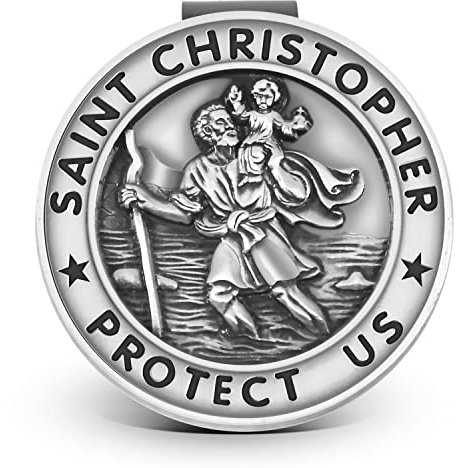 AKITSUMA Saint Christopher Visor Clip, Car Automotive Accessories, Gift for New Driver (Saint Christopher)