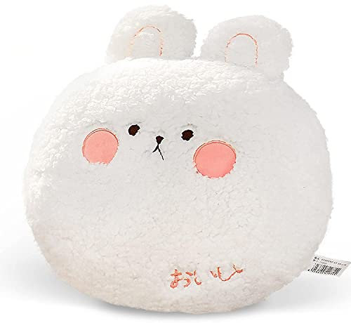 GRTLPOK 35 cm Kaninchen Plüsch Kissen Weiches Kuscheltier Cartoon Puppe Hugging Kissen Home Kissen Dekoration Geburtstagsgeschenke für Kinder (2. White)