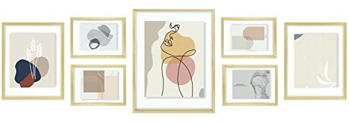 Golden State Art 7 Pack Aluminum Floating Frames Included 5x7 8x10 11x14
