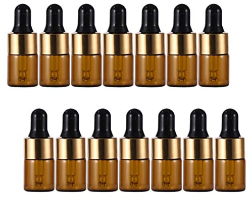 minkissy 20st Tropfflasche Flasche Mit Ätherischen Ölen Wiederbefüllbare Glasflaschen Nachfüllbare Bernsteinfarbene Flasche Parfümfläschchen Glas Augentropper Kosmetik Reisen Parfümflasche