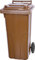 PROREGAL 2-Rad-Mülltonne MGB | HDPE-Kunststoff | HxBxT 94,5x48x54cm | Fassungsvermögen 120 Liter | Braun | Mülltonne, Müllgroßbehälter, Mülleimer, Abfalltonne, Müllbehälter, Universaltonne