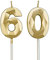 Geburtstagskerzen Zahlen 60，3D Gold Kerzen Geburtstag für Kuchen geburtstagsdeko, Geburtstag Kerzen Zahlen, Geburtstagskerzen Kinder für Partys, Hochzeiten, Firmenfeiern, Jubiläen (Gold, 60)