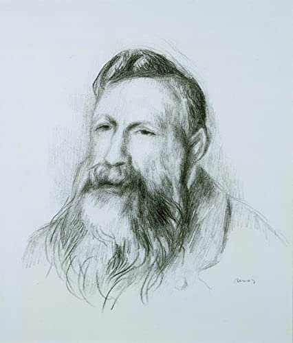 MSTECO Leinwanddruck Und Poster Wandkunst Bild Reproduktion Porträt von Rodin von Pierre Auguste Renoir für Wohnkultur 60x90cm