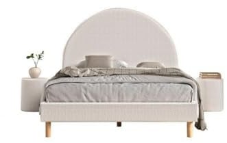 Vipack Bett Moon 140 x 200 cm, Weiß mit Sitzsack, 140 x 200