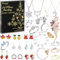 Schmuck Adventskalender 2024 für Frauen, Mode Armband Halskette Ring Ohrringe Countdown 24 Tage bis Weihnachtskalender, Geschenke für Frauen Frau Tochter Mädchen Mama (D)