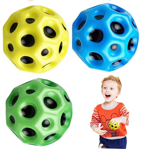 3 Stück Moon Ball Bounce Ball Hohe Springender Gummiball Easy to Grip and Catcher Sport Training Ball Lavaball Space Ball Space Ball Super High Bounce