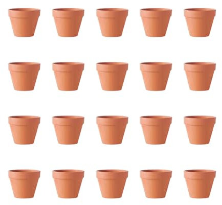 JIHUOO 20 Pcs Tiny Terracotta Pots Small Clay Pots Mini Succulent Plant Pots Nursery Flower Pots Planters with Drainage Hole 3 x 3cm