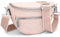 YERUUE Damen Crossbody Bag Veganes Leder Umhängetasche Klein Handtasche Umhängetasche Moderne Taschen mit Breitem Schultergurt Handy Umhängetasche für Frauen (Rosa)