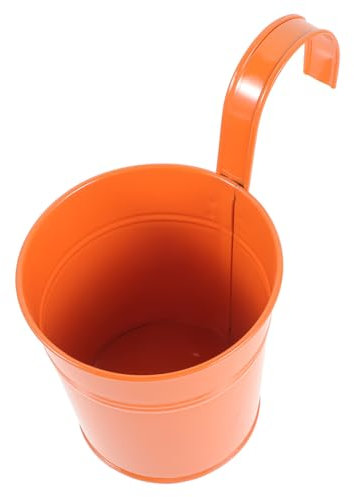 Kisangel Iron Hanging Bucket Flowerpot Railing Planter Flower Hanging Basket Wall Mounted Garden Planter Random Color