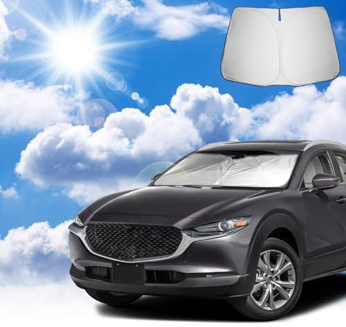 Coleya Parasol para Coche Compatible con Mazda CX-30 2019-2025, CX 30 Parasol para Parabrisas Delantero de Coche, Accesorios Mazda CX-30 Protección Solar, Protección UV, Plegable