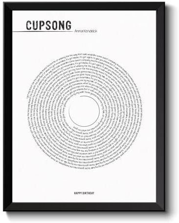 Musik Poster, Ihr Song-Text, Liedtext -Vintage Retro Lyrik-Bild | personalisierter Druck als Bild-Geschenk, Schallplatte | Ihr Lieblingslied mit Größen- und Rahmenwahl