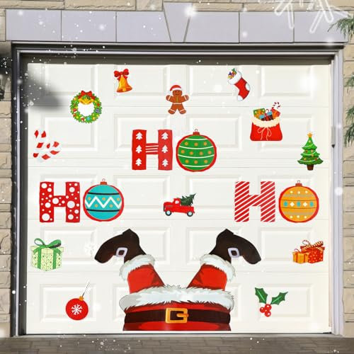 Ceenna 22 grandi decorazioni magnetiche natalizie per porte del garage, adesivi natalizi per garage, adesivi con scritta Merry Christmas, Babbo Natale, Ho Ho Ho, albero, fiocchi di neve, decorazione