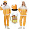 KUKIKUKI Bier Trainingsanzug Kostüm für Männer Frauen Retro 80er Jahre Outfit Bier Jogginganzug Karnevalskostüm (DE/NL/SE/PL, Alphanumerisch, M, Regular, Regular, Gelb)