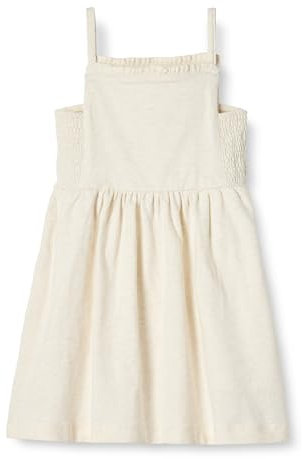 Amazon Essentials Girls' Cotton Strappy Midi Dress, Oatmeal Heather, 11-12 Years