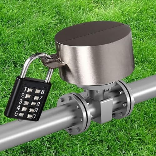 7.6x4cm Outside Tap Lock - Outdoor Faucet Locks - Outdoor Water Spigot Lock - Stainless Steel Outdoor Tap Cover with Combination Lock to Prevents Unwanted Use of Outdoor Taps Water Thief Det-errent