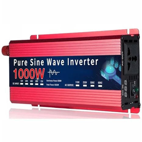 Inversor Corriente Inversor 12v/24v A 110v/220v Inversor De Onda Sinusoidal Pura 12v 220v 1000W 1600W CC A CA Convertidor Portátil Auto Inversor Solar Para Automóvil Transformador(1000W 24V 110V 60Hz)