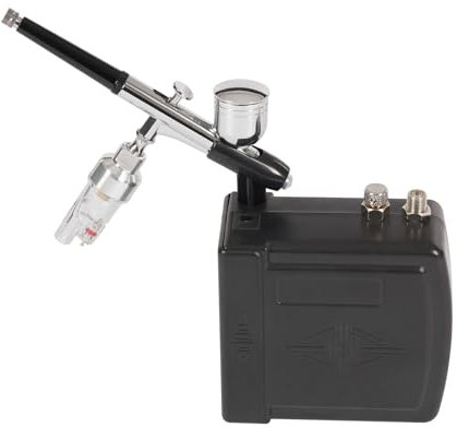 Airbrush Set,Airbrush-Kompressor-Kit,Mini-Airbrush,2-15 PSI Einstellbarer Druck,Doppeltwirkendes Design,Intelligente Abschaltautomatik,Multifunktional