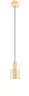 meineWunschleuchte Pendel-Leuchte Retro mit Metall Lampenschirm Beige | Ø 12cm, mit E27 LED, stufenweise dimmbar, kleine Esstischlampe, über Wohnzimmer Couchtisch & Schlafzimmer Nachttisch hängend