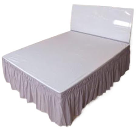 Cache-sommier blanc sans surface avec bande élastique pour lit simple, grand lit, king size, facile à mettre et à enlever, textile d'intérieur (A, 180 x 200 cm)