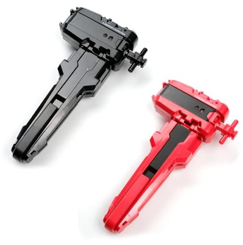 AIBREAY 2 Burst kreisel X String Launchers mit Griff, Kampfkreisel Starter Set, Battling Tops Schnur Launcher, Battle Spinner Starters, Kompatibel mit X-Serien kreisel, Schwarz Rot Set