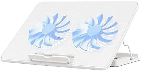 Base Di Raffreddamento Pc Portatile Tappetino Di Raffreddamento Per Laptop Tappetino Di Raffreddamento Per Notebook Con 2 Ventole A 1400 RPM Tappetino Di Raffreddamento Per Laptop Gaming 2 USB(White)