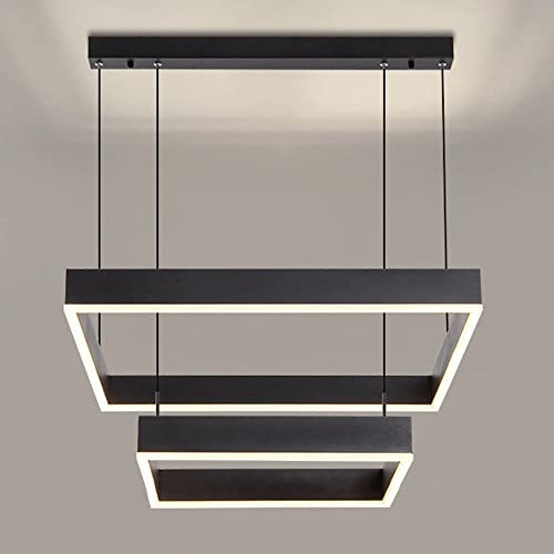 Lámpara de techo colgante geométrica negra con personalidad para sala de estar, luminaria LED regulable, luces de suspensión de alambre de altura ajustable para loft, vestíbulo de hotel, res