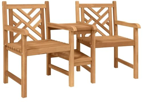 vidaXL Outdoor Chairs Brown 152 x 63 x 89 cm Solid teak wood, Garden and Terrace Furniture, Rustic Teak Chairs, Outdoor Benches, Durable Loungers, Stylish Seating Solution for Relaxation