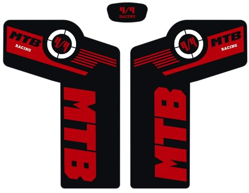 Adesivi Forcella MTB – Sticker Resistenti per Ammortizzatori Anteriori – Decalcomanie Vinile Impermeabili per Mountain Bike – Tuning Bici Personalizzato B0223 (ROSSO-NERO)