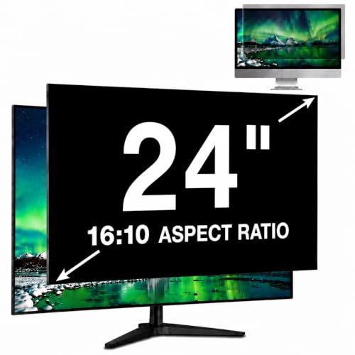 PinnWaa Filtro Privacy 24 Pollici 16:10 per Monitor, Pellicola Rimovibile | 517,4x323,6 mm, Pellicola Protettiva per Schermo Monitor, Anti-Spia, Anti Luce Blu, Antiriflesso, AntiGraffio, Anti-Impronte