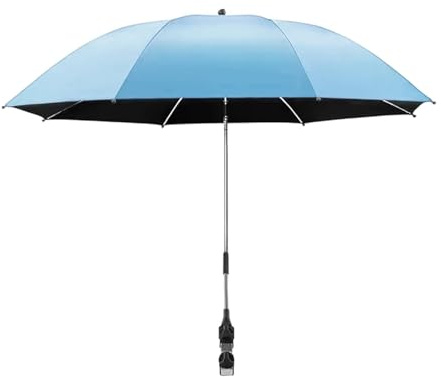 Sombrilla Playa Plegable Con Pinza - Giratoria 360° Ajustable Para Silla De Playa | Protección UV Fuerte, Refugio Cortaviento Exterior | Modalidad Acampada Abrazadera – Pesca, , Terraza (silla No
