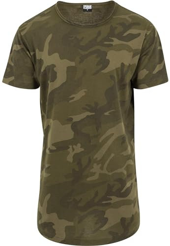 Urban Classics Herren Regular Fit T-Shirt Shaped Long Tee TB1646, Gr. Medium, Mehrfarbig (Olive Camo 775)