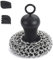 ISTOVO Grattoir à Mailles en Fonte + grattoir de Casserole, nettoyant pour Casserole en Acier Inoxydable, grattoir de poêle en Fonte, Noir