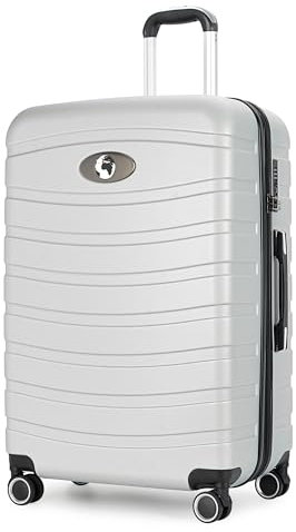 Premium Reisekoffer 4 Rollen – Hartschalen Trolley Koffer, Leicht & Stabil, TSA-Schloss, Erweiterbar, Großes Fassungsvermögen – Perfekt für Urlaub & Geschäftsreisen (Silber, (Mittlerer Koffer 24 Zoll)