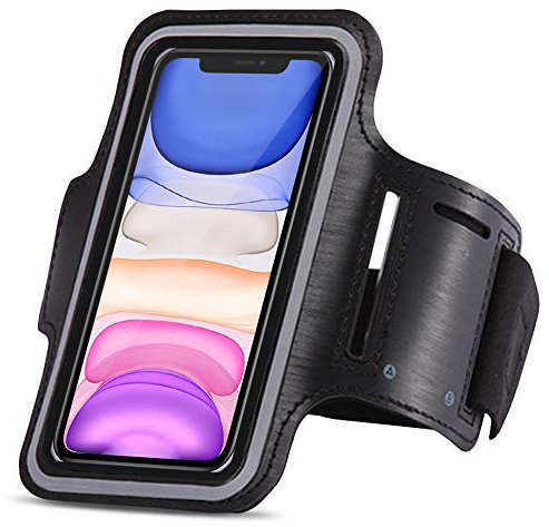 Schutzhülle kompatibel für Apple iPhone 12 mini Jogging Handy Tasche Schwarz Sportarmband Sport Hülle Fitnesstasche Lauf Case