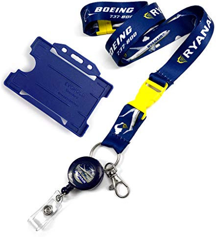 koolkrew B737-800 Schlüsselband-Set (2), Polyester, leicht, 90 x 10 cm, für Ausweis, Namensschild, Event-Pass, Visitenkarte, 2 Sets x 2 Stück