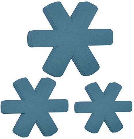 Pan Pot Protectors, Larger & Thicker Felt Pan Protector, Gray/Orange/Cyan Pan Protectors Optional, 3 Different Sizes, 12 Pcs Pot Separator Pads for Protecting and Stacking Your Cookware(Cyan)
