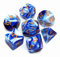 CREEBUY Polyedrisches Würfelset für Dungeon and Dragons, COC, Rollenspiele, Tischspiele, 7-teiliges Würfel-Set, mit Würfelbeutel, Blau mit Weiß