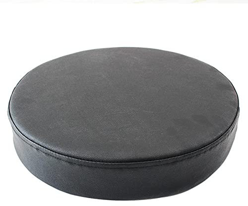 Waigg Kii Wasserfestes Stuhlkissen aus PU-Leder, für den Außenbereich, Garten, weich, rund, gepolstert, 5/8 cm, Stuhl-Sitzkissen, Schwarz, 40 x 40 x 5 cm