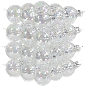 30 STK Glas KLAR 57mm groß irisierend Weihnachtskugeln Christbaumkugeln Glas Dekokugeln Clear Glaskugeln Crystal Kristall Chirstbaumschmuck