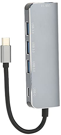 USB C Hub, 5 in 1 4 Ports USB3.0 5Gbps 60W Tragbarer Computer Laptop USB C Dockingstation,für Tablets Mobiltelefone Notebooks mit Typ-C Schnittstelle