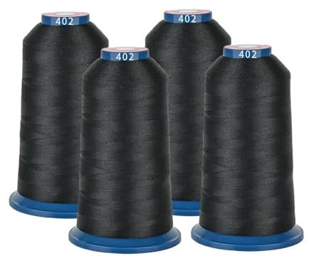 BAi&RICHWORD 4 nero da ricamo leggeri 4 rotoli di filo di poliestere 40WT Ogni bobina 4000M (4374Y) Adatto a tutte le macchine da ricamo commerciali e domestiche.