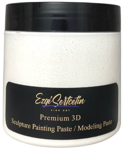 3D Sculpture Painting Paste, Textured Paste, Decorative Plaster, Ready to Use, Unique Colors, Ideal for Artwork, Stencils, Flowers, Textures, Art Relief 170g (White