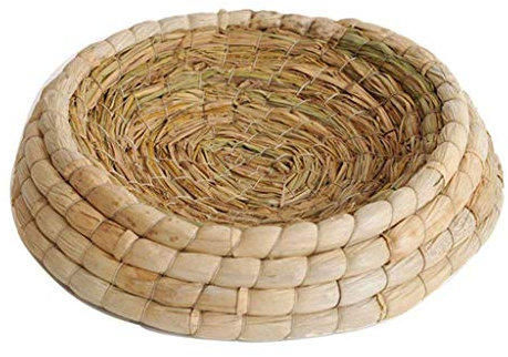 BABOS Nido tejido a mano hojas de maíz y paja cama de incubación cortejo casa de cría para paloma/conejo enano/conejo/paloma/jerbo/chinchillas/conejillos de indias