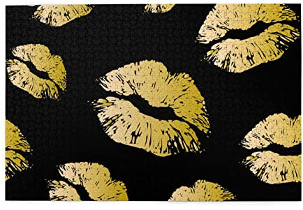 Gold Lips 1000 Piece Jigsaw Puzzle - Every Piece is Unique - for Adult Child