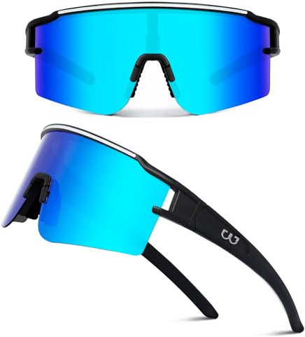 SPOSUNE Polarized Cycling Glasses with 3 Interchangeable Lenses for Women Men, TR90 Sports Sunglasses Running Baseball