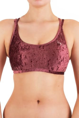 Dragonfly Sports Samt-BH Nicole Top Damen Bequem, schön geformte Kontorsionsbekleidung | Perfekt für Pole Dance, Yoga und Trainingseinheiten | Material: 80% Polyamid, 20% Elastan OEKO-Tex