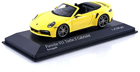 Minichamps 410069484 - Porsc. 911 (992) Turbo S Cabriolet Yellow 2019 - maßstab 1/43 - Sammlerstück Miniatur