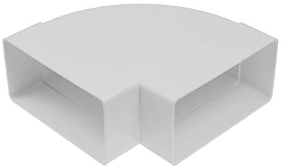 Vent Systems 120 x 60 mm conector de canal rectangular de 90° – Tubo horizontal – Conector de salida – Calefacción, refrigeración, ventilación – Adaptador de canal del sistema HVAC